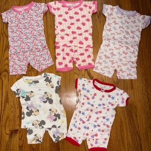 New Set of 5 Baby Girl Milkberry Pajama Short Sets 2T